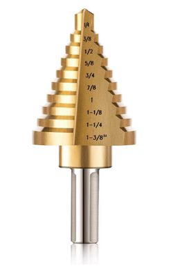 ZELCAN 10 Sizes Titanium Step Drill Bit