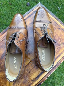 Ace Marks Italian Leather Oxford Dress Shoes