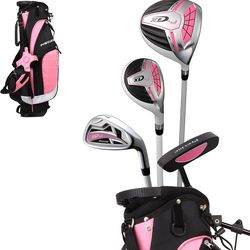 Precise XD-J Kids Golf Clubs Set – 3-5 years Girls’ Junior Golf Set with Lightweight Graphite Shafts, Hybrid, Putter & Stand Bag