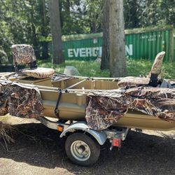 Duck Boat Beavertail 2000 Trailer Blind And Motor