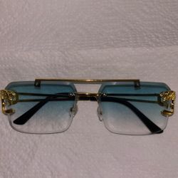 Blue & Gold Sunglasses
