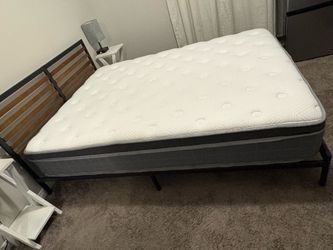 Queen bed mattress with the frame