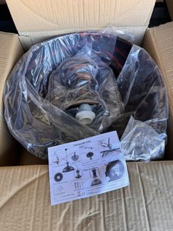 Vintage Industrial Pendant Light Rust Color NIB