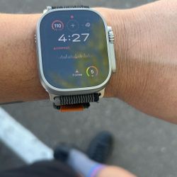 Apple Watch Ultra 49mm Titanium Case with Orange Alpine Loop