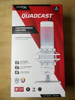HyperX QuadCast S RGB USB Condensor Microphone for PC/PS5/PS4/MAC - White BRAND NEW UNOPENED