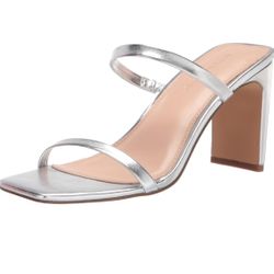 Women's Square Toe Two Strap High Heel Sandals