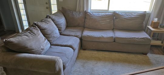 Suede beige sectional couch