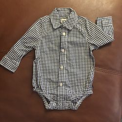 OshKosh B'gosh baby gingham button-front bodysuit.