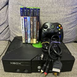 Original Xbox Console Bundle + Controller & 6 Games (Tested & Working)