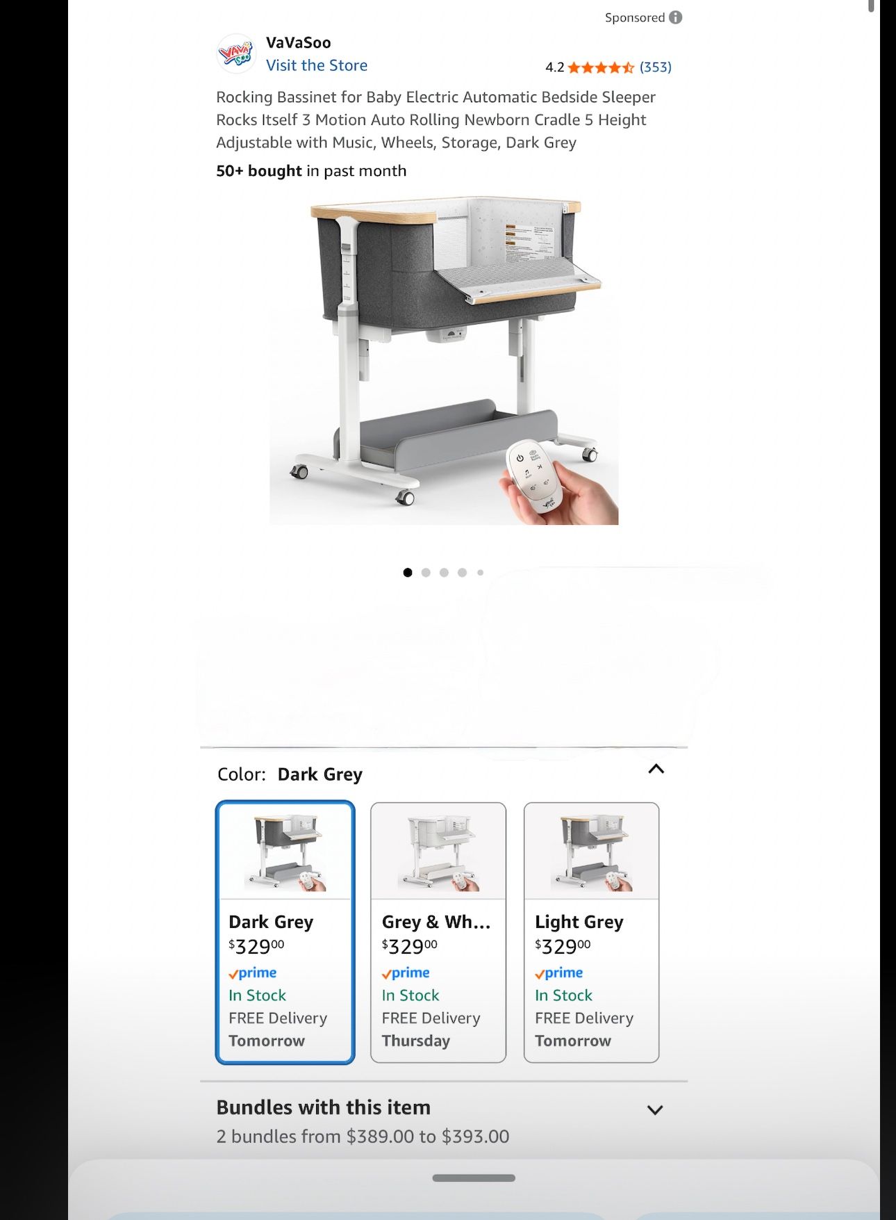 VAVASOO Rocking Bassinet