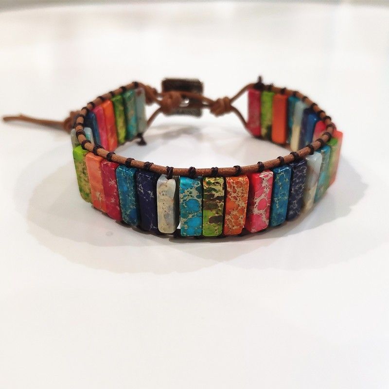 Multi Color Stone Beads Wrap Bracelet