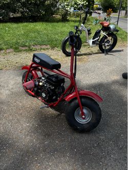 red ct100u mini bike with carb an straight pipe