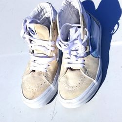 Vans SK8 High Tops White /Light Blue Unisex Sneakers