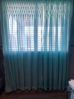 Teal sheer curtains