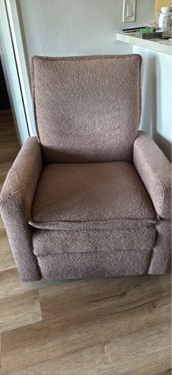 Brown Boucle Fabric Recliner Chair