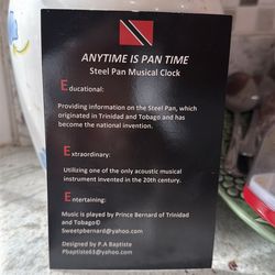 STEEL PAN MUSICAL CLOCK