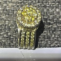 Lemon Clustered Custom CZ Bling Ring