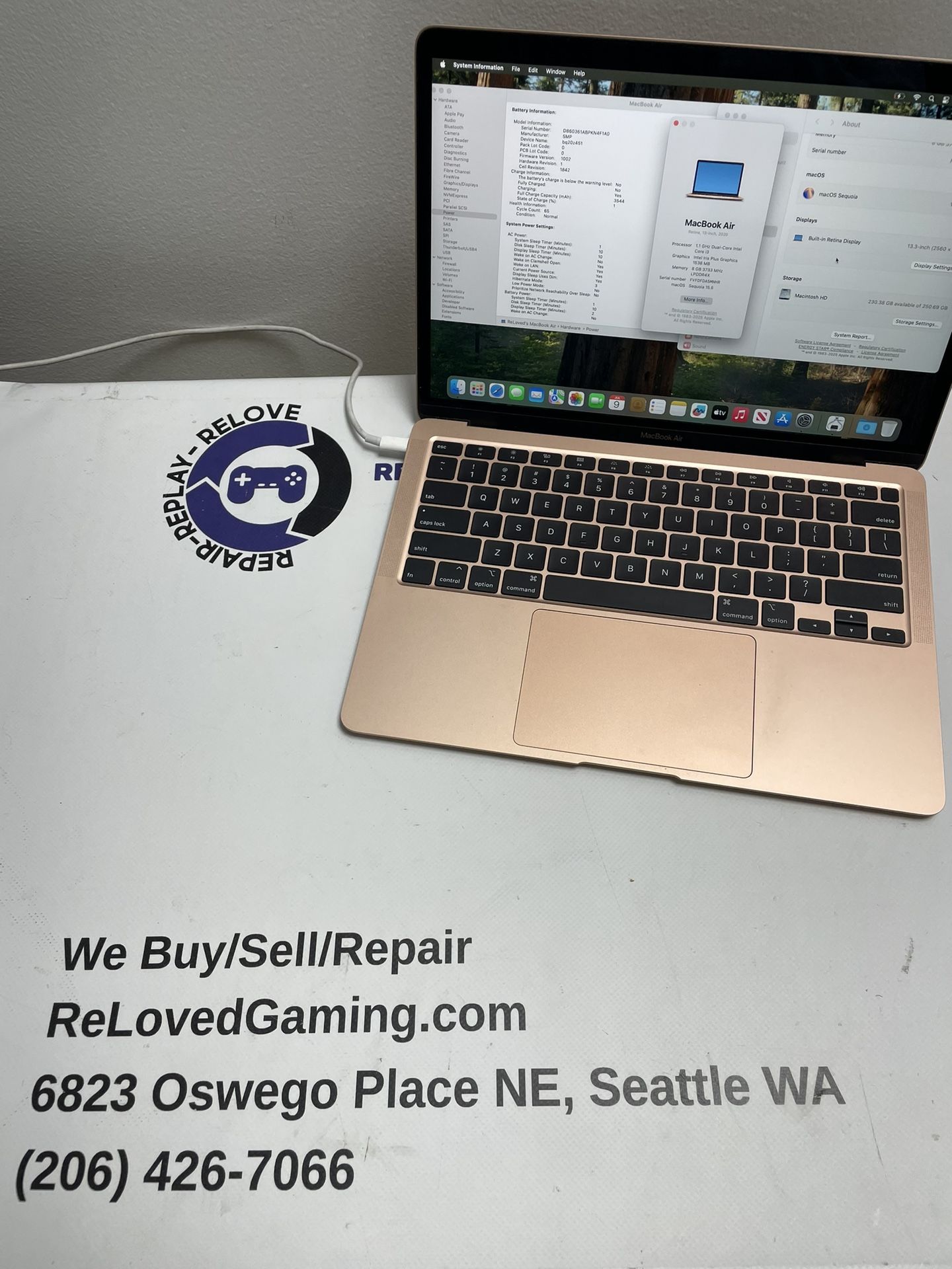 MacBook Air - i3, 8GB RAM 256 GB SSD - Two Month Warranty - For Sale Or Trade 