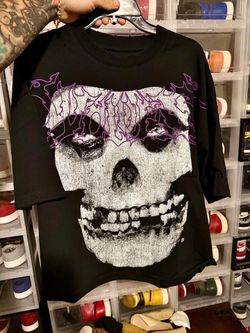 Limited Edition 🔥!! (XL) Darc Sport Misfits Fiend Skull Distressed Grunge Box Cut Tee V2 - Black