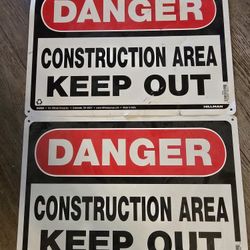 2 Construction Signs Used