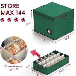 144 Cout-3" inch Storage Box, Large Organizer Storage Box Containers, 8 Separate Trays, for any craft, ornament, etc