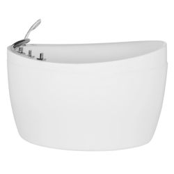 NEW !! Japanese style 59 in. Acrylic Deep Soaking Freestanding Bathtub with Faucets and Seat