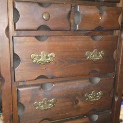 Hardwood vintage dresser