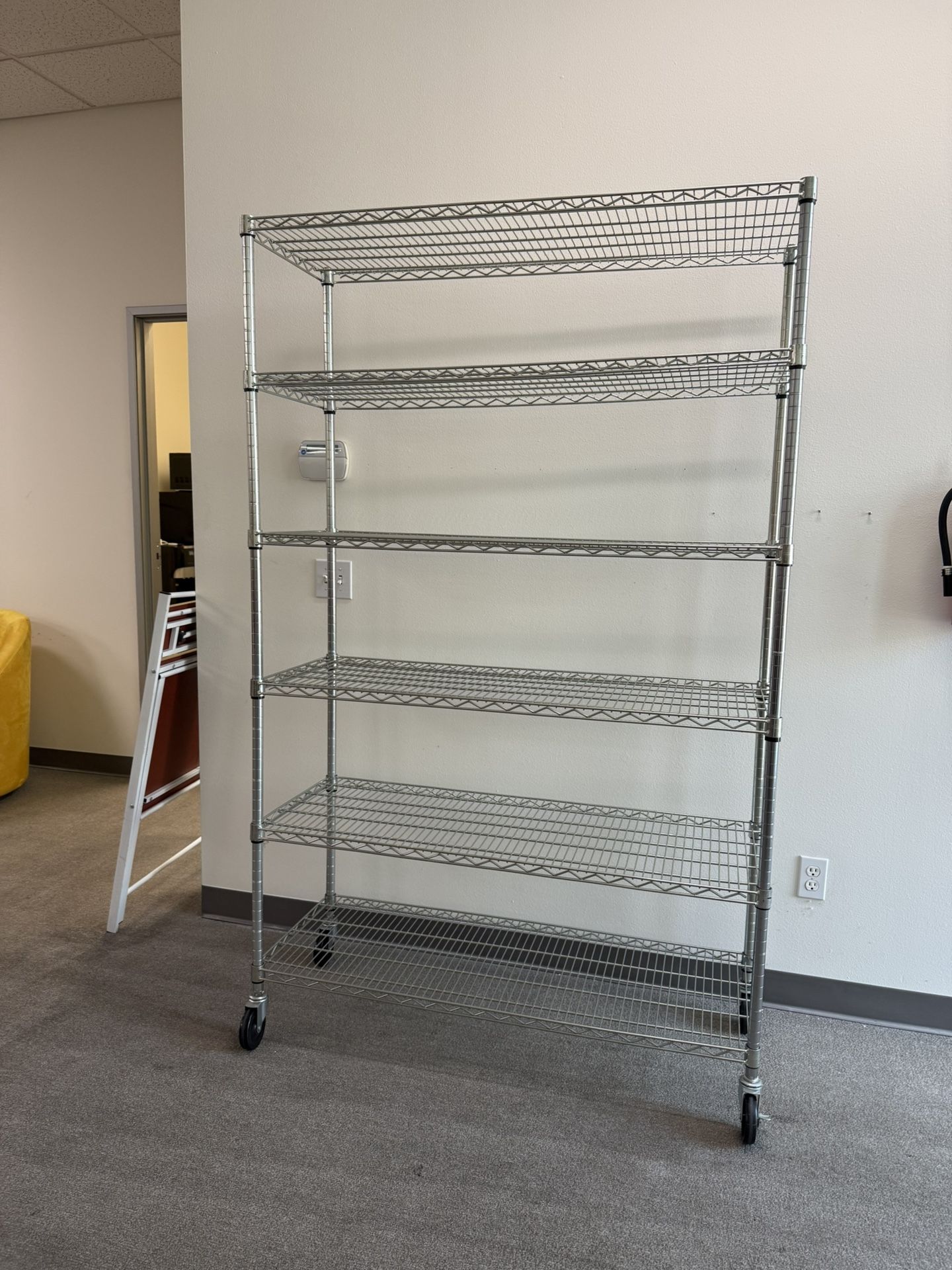 EcoStorage Chrome 6- Tier Rolling Steel Wire Shelving Unit