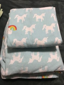Unicorn flannel sheet set