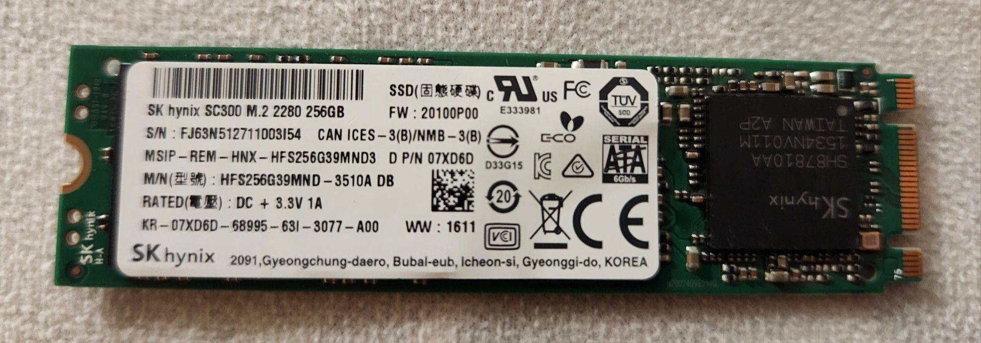 M.2 SATA ssd 235gb SKhynix