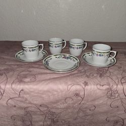 vintage porcelain teacups and saucers. 