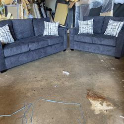 Navy Blue Sofa Love Set