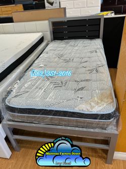 Twin bed frame with mattress Colchon serenity Nuevo