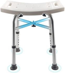 Synberli Shower Chair for Inside Shower, Upgrade Adjustable Lightweight Shower Stool Non-Slip Bath Seat for Elderly, Seniors, and Disabled Adults
