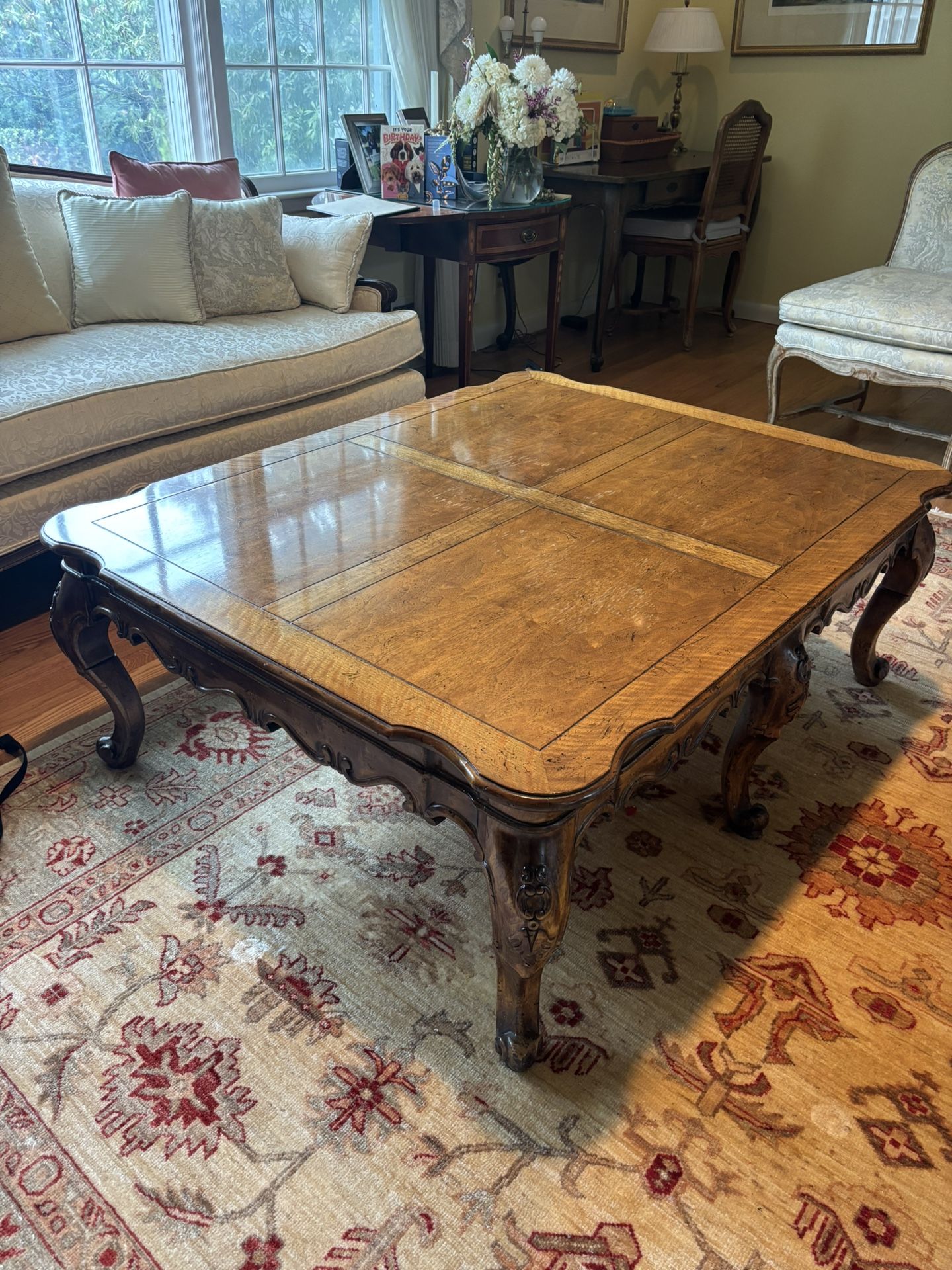 Solid Wood Carved Coffee Table