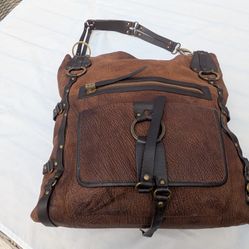 Brown Suede Leather Bag.  .......    S Series