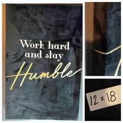 Work Hard And Stay Humble Velvet Wall Decor, Wall Art Chic