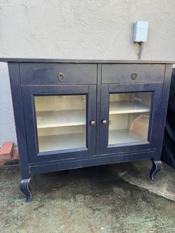 Crate & Barrel Navy Cabinet 