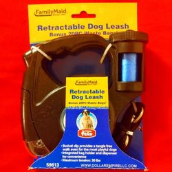 NEW SEALED Retractable Dog Leash With 20PC Waste Bags 
