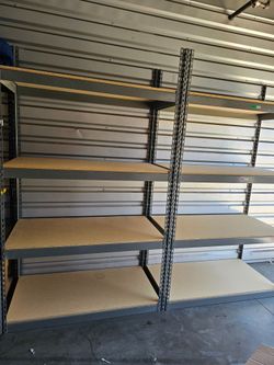 4 Tier Shelving 48 in W x 24 in D American Made Used Heavy Duty Steel Boltless Storage Rack Delivery Available