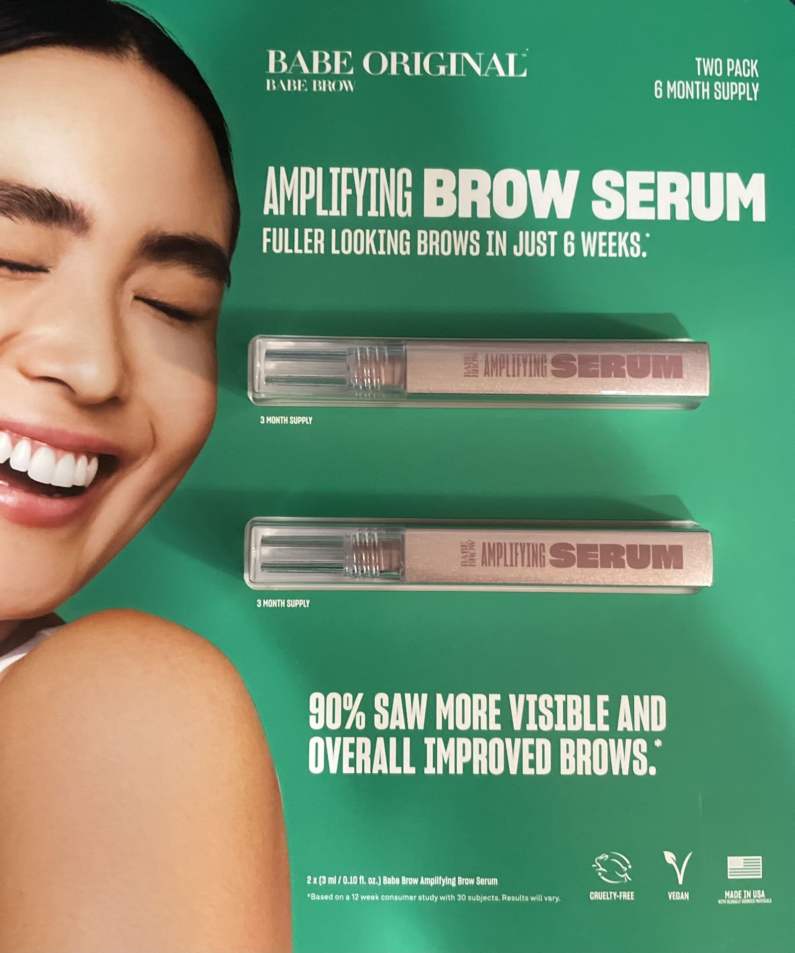 Babe Original Eyebrow Serum For Thicker Brows - Brow Serum with Castor