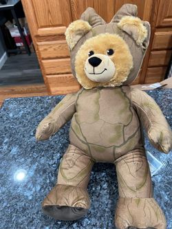 Build A Bear Plush Teenage Groot from Guardians of the Galaxy.  Size 18 inches.  Preowned Excellent Condition.  Has been on display in a cabinet.