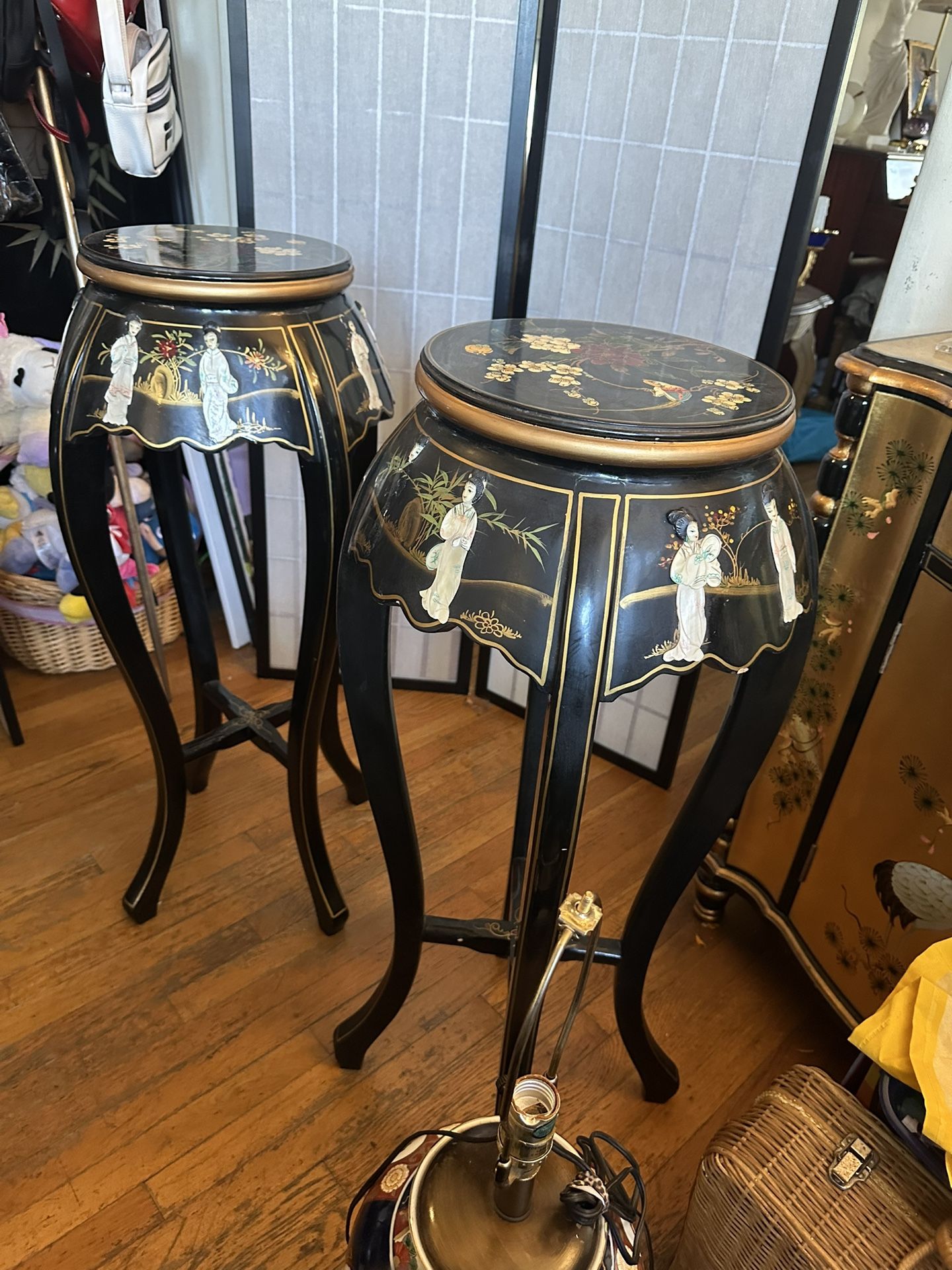 Vintage Mother Of Pearl Plants Stands