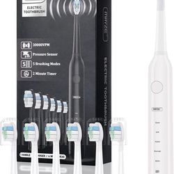 
Electric Toothbrush for Adults and Kids with 6 Brush Heads