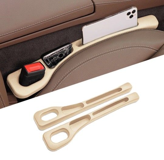 2 Pc Car Interior Seat Gap Filler Cream Color