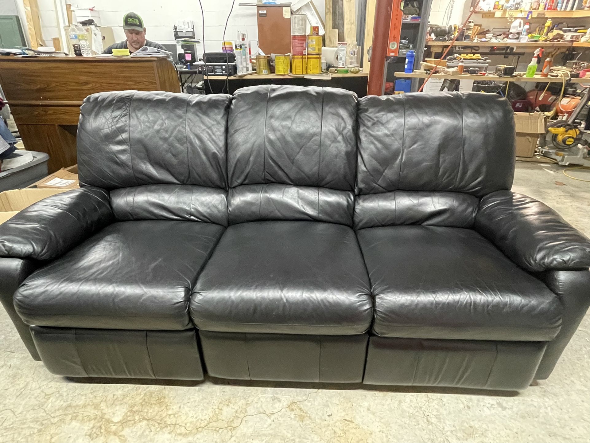 Black leather Couch 