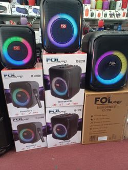 FOL loud Bluetooth party speakers.  Come listen to them.