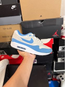 Nike Air Max 1 White University Blue size 9.5 USED But Clean