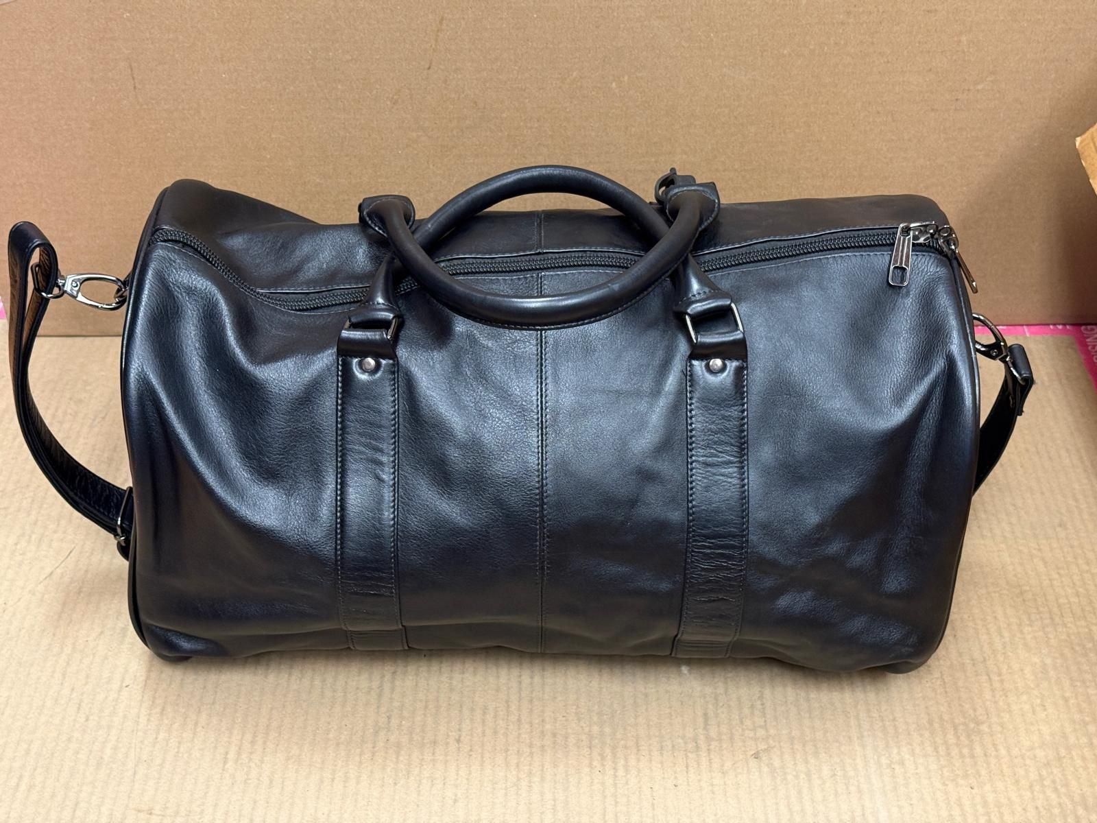 Executive Classic Top Grain Cow Leather Gym Duffle Bag