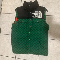 Gucci Northface Vest (green) Size Small